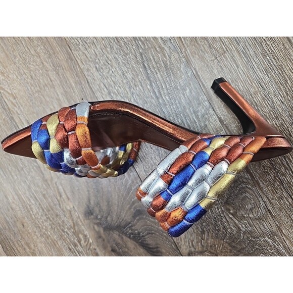 Dries Van Noten WOVEN METALLIC MULES in Rust 36 US 6 Heels - Picture 5 of 16